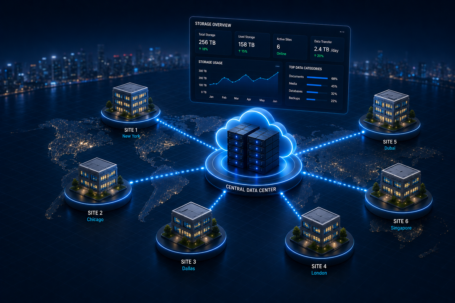 Multi-Site Business Data Storage Solution