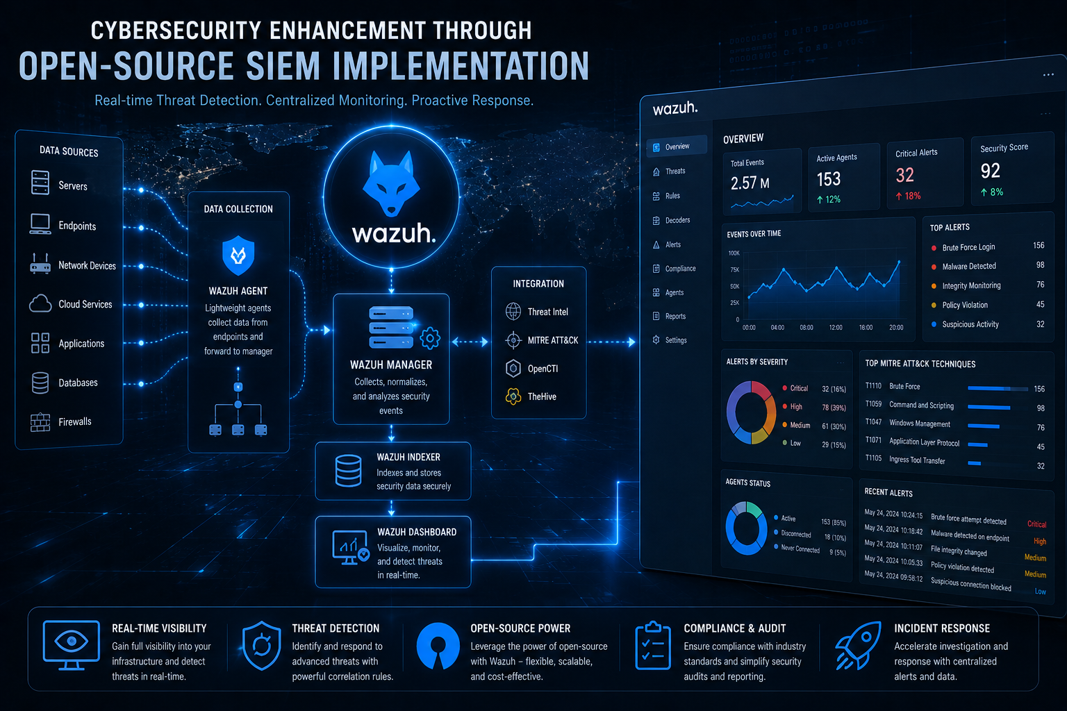 Cybersecurity Enhancement Through Open-Source SIEM Implementation