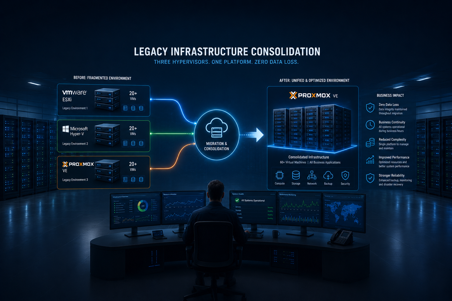 Legacy Infrastructure Consolidation & Hypervisor Modernization